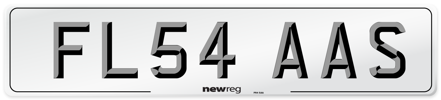 FL54 AAS Number Plate from New Reg